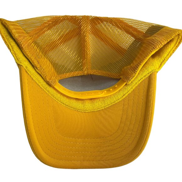 VINTAGE NEW HONDA MOTORS RACING YELLOW TRUCKER HAT SNAPBACK ADULT SZ TRENDY - Picture 3 of 3